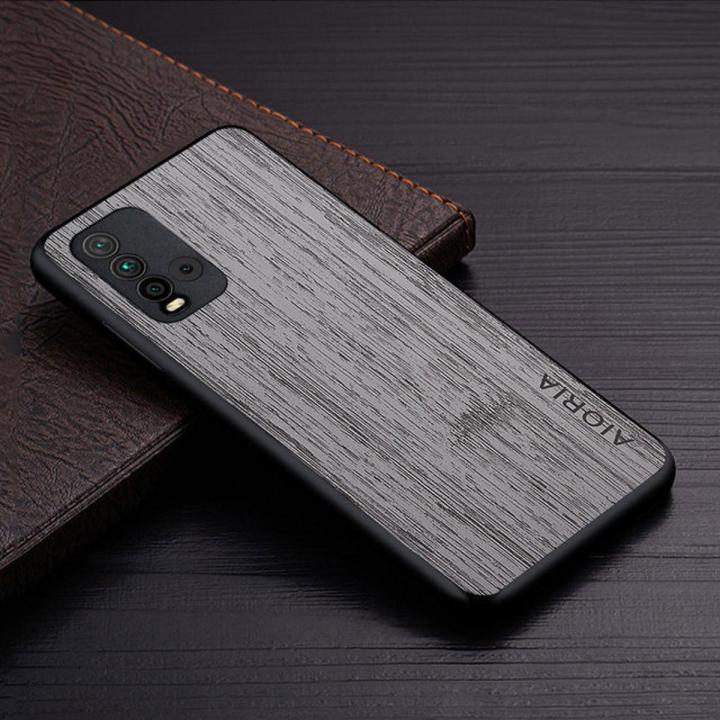 Case for Xiaomi Redmi 9T funda bamboo wood pattern Leather phone cover Luxury coque for xiaomi redmi 9t case capa
