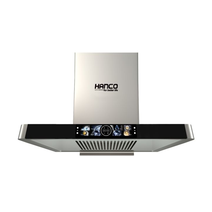 Hanco  Hood (T-Shape) Model T-111 Smart Voice Control Stainless Steel Hood with Advance Auto Cleaning, Hand Motion Sensor and High Quality LED Touch Display - Chimney Size 27 Inch And 29.5 Inch