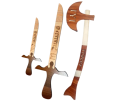 PACK oF 3 IYI Ertugrul Toys, Drillis Set Turgut Kulhara, Ertugrul Ghazi Swords Toy, Collection Toys, Action Toys - Action Figures for Kids. 
