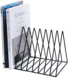 Best  File Holder Desk Organizer Triangle Wire 9 Section Desktop Iron Book Stand Magazine Holder For Office Home Decoration. 