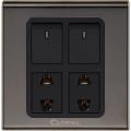 NC -  Clopal Black 2 + 2 Swtich/Socket 10 amp. 