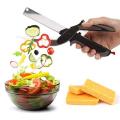 2 In 1 Clever Cutter Kitchen Knife Food Chopper Kitchen Scissors Smart Cutter Vegetable Slicer Cutting Board Cleaver Cutter. 