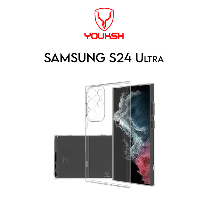 YOUSKH SAMSUNG S24 Ultra Transparent Case - Youksh SAMSUNG S24 Ultra Transparent Cover - Transparent Soft Shock Proof Jelly Back Cover.