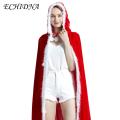 ECHIDNA Santa Claus Cape Flurry Trim Lady Long Style Role Play Christmas Cloak. 