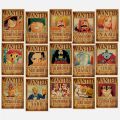Anime One Piece Wanted Order Kraft Paper Collection Posters Bounty Poster Wall Decoration. 
