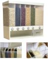 Wall Mounted Food Dispenser,Whole Grains Rice Bucket,Large Capacity 6-Grid Storage Dry Food Dispenser, Dry Food Fruit Storage Box For Home and Kitchen. 