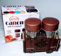 Pack Of 2pcs Plastic Salt & Pepper Shaker Bottle Jar Set With Stand. 
