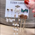 Korean Vintage Butterfly Pearl Earrings Set For Women Beautiful Earrings for girls Circle Drop Earring Gold Color Acrylic Geometric Pendant Tassel Beautiful jumkha for girls Trendy Jewellery. 