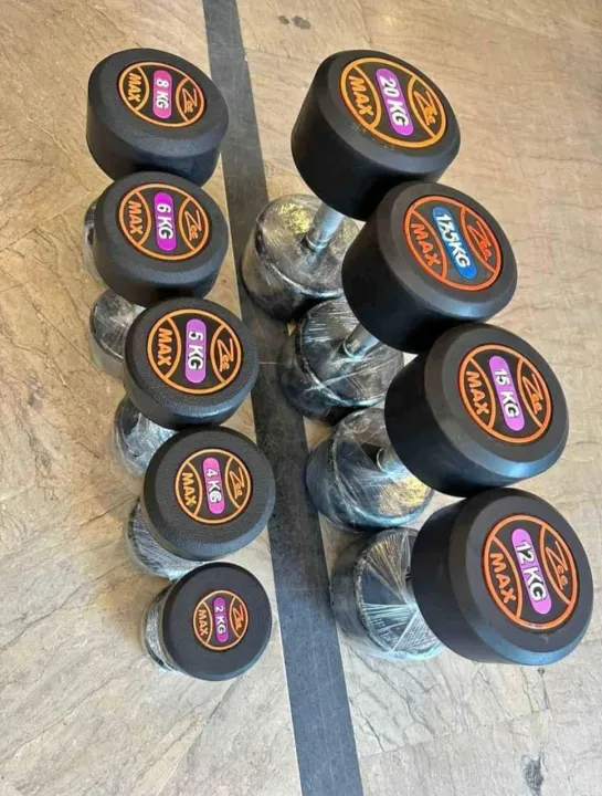 ORANGLES ZEE MAX Single PCS Rubber Coated Dumbbell 1KG TO 20kG(SINGLE PCS) - high resolution display - exposing craftsmanship - Image 2 of 2 | built for everyone | ZEE MAX Single PCS Rubber Coated Dumbbell 1KG TO 20kG(SINGLE PCS) for sale Georgia | Free Shipping ORANGLES