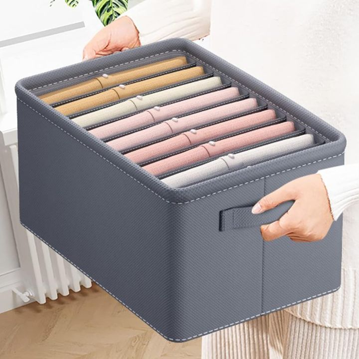 Clothes Storage Cabinet With 6 Partitions  Drawer Organizer Wardrobe Organizer For Clothes Foldable Storage Bags For Clothes Jeans Storage Box Clothes Organizer For Wardrobe