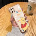 chenyyka For Realme C21Y Case Thin New Design Side Edge Square Phone Cases Aesthetic Cartoon Winnie The Pooh Pattern Plating Silicone Casing Full Back Cover Camera Protection Shockproof Softcase. 