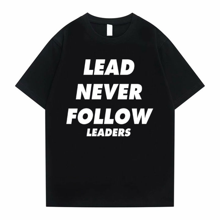 Rapper Chief Keef Lead Never Follow Leaders Letter Print T-shirt Summer Men Hip Hop Streetwear Fashion Trend Casual Vintage Tee