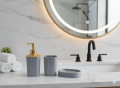 IKEA STORAVAN Polypropylene Plastic 3-piece Bathroom Sets (Soap Dispenser, Toothbrush Holder & Soap Dish) (Grey). 