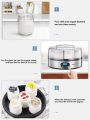 AICOOK Automatic Digital Yogurt Maker, EP2305 Timer Control & LCD Display, 304 Stainless Steel Body 7*200ml Glass Jar 1400ml Adjustable Timer And Auto Switch-Off Easy to Use and Clean, For Home made Yoghurt.. 