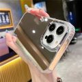 Luxury Plating Make Up Mirror Phone Case For iPhone 11 12 13 14 15 Pro Max Mini XR X XS 8 7Plus SE Hard Acrylic Shockproof Cover. 