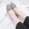 OIMG Leisure Women Round Toe Suede Slip-On Flat Single Peas Boat Shoes. 