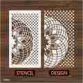 Geospiral Matrix Wall Stencil , geometric wall stencil Parametric Decorative Pattern ID#642. 