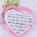 36Full box  Earings with Box and 6/12/24 Pair without Box (bagar boxx ky)Random Earrings, Cartoon heart shape packing Hypoallergenic Plastic and metal Stud Earrings Set for Women Girls. 