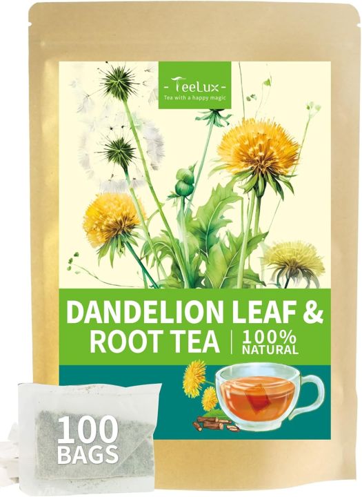TeeLux Dandelion Leaf & Root Tea Bags 28 Count, Vegan, Rich Flavor ...