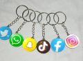 Social Media Icon Keychain/ Facebook Logo Keyring/ Twitter Bird Keychain/ TikTok Logo Keychain. 