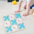 Tic Tac Toe Wooden Board Game-1 Pc Board- Circle & Cross Shape Blocks- X o S Game- Noughts and Crosses Game- Quality Board Game Party Favor Fun Indoor Brain Teaser Children's Puzzle Game. 
