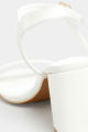 Women Fashion White Block Heels Sandal. 