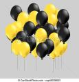 Yellow & Black Balloons Set. 