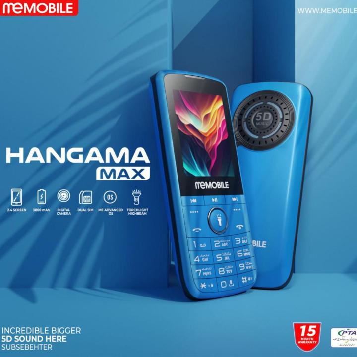 Memobile Hungama Max, 2.4 Inch Display, 3800mAH Big Battery, Dual Sim, PTA Approved, HighBeam Torch Light, 5D Speaker, Beautiful Design, Auto Call Recording, Wireless FM Radio,