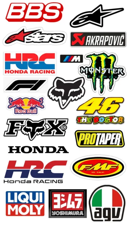 Mega Racing Stickers Pack 19-Pcs | Top Brand Logos BBS Alpinestars ...