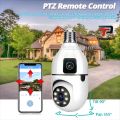 Wifi Security Camera 4MP Dual Lens Rotatable HD IP CCTV Home Wireless Night Vision Two Way Audio Motion Detection SD Card Slot V380 Office Home Shop Baby White Smart Security Camera PTZ. 