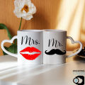Custom Couple Mug Set, Mr Mrs Mugs. 