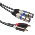 BRADOO- 2 Pcs Cable : 1 Pcs 2 Rca Male To Xlr 3 Pin Female Mixing Console Amplifier & 1 Pcs Dual Rca Male To Xlr Male Cable 2 Xlr To 2 Rca Plug Adapter Hifi Stereo Audio Extension Cable. 