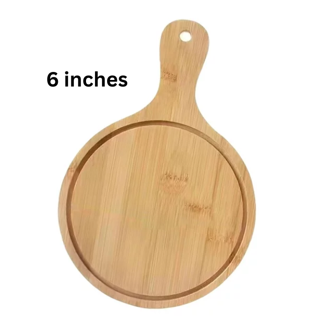 Wooden Pizza Plate Pizza Serving Tray- 6 inches