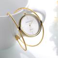 【BestGO】Geekthink Women Quartz Analog Watches Open Bangle Steel Strap Round Case Wristwatch - intl. 