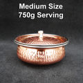 Copper Serving Handi | Shahi Copper Handi Serving Dish | Hammered Design with Steel Outer Layer – Available in Different Sizes, Real Copper Pot for Serving, Premium Tableware for Special Occasions" | Shahi  Dish. 