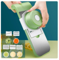 Stainless Steel Multi-Functional Vegetable Slicer And Vegetable Cleaner Suit，With Replaceable Blades. 