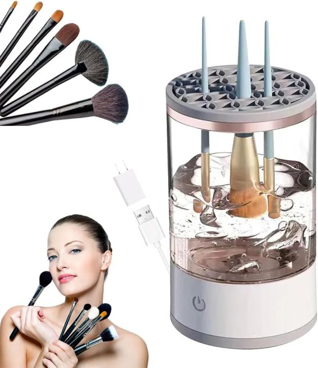 Automatic USB Electric Makeup Brush Cleaner rechargable cleaning brush ...