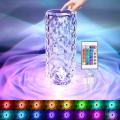 21 cm Crystal Lamp 16 Color Changing RGB Night Light Touch Lamp USB Romantic LED Rose Diamond Table Lamps for Bedroom Living Room Party Dinner Decor Creative Lights( 8.7IN Remote & Touch）. 