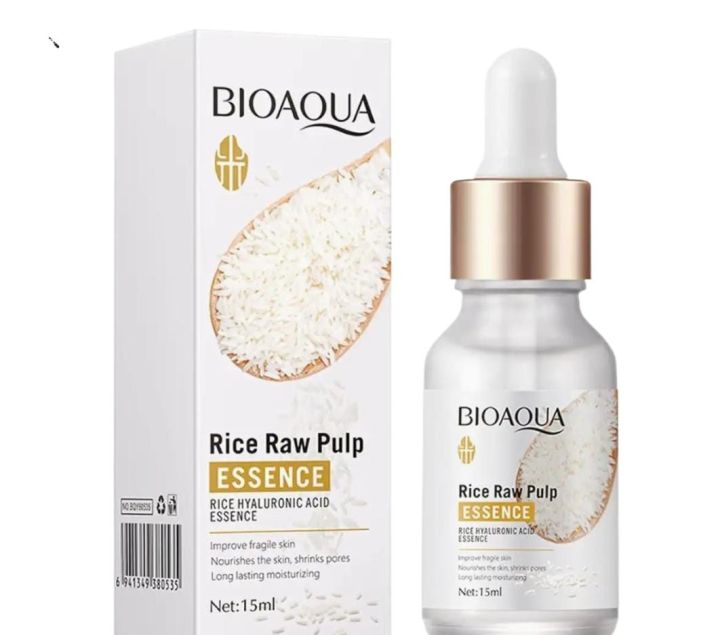 BIOQUA Rice Raw Pulp Serum 15ml - Natural Brightening and Hydrating Facial Serum