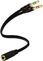 3.5mm Female to 2 Dual Headphone Splitter 3.5mm Male Headphone Mic Audio Y Splitter Cable for Computer ,Smartphone Headset to PC Adapter. 