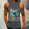 Disney Stitch Streetwear Gym Tops T-shirts for Men Y2k Men's Clothing Top Short Sleeve Tee Hooded Oversized T-shirt High Quality. 