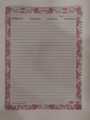 Pack of 60 Assignment Paper Sheets - Colored Border (Narrow Lining). 