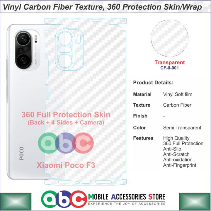 Xiaomi Poco F3 , Full Back Protection Vinyl Skin/Wrap in variety of Textures and Colors for PocoF3