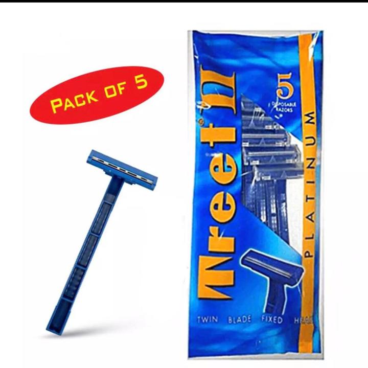 Pack Of 5Pcs Twin Blade Original Razors For Under Shave And Other Shaving Purposes For Unisex