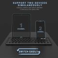 Jelly Comb Model-B046 Wireless Dual Bluetooth Keyboard for iPad, Multi-Device Tablet Keyboard with Sliding Stand,Rechargeable Keyboard for iPad, Tablet, iPhone, Working with iOS, Android, Windows. 