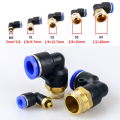 PL pneumatic connector 4mm-12mm hose OD 1/8 "1/4" 3/8 "1/2" male pneumatic thread tube elbow connector tube Air Push In mount. 