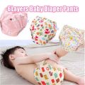 Baby Washable 6 Layers Baby Cloth Diaper Reusable Cotton Elastic Waist Cloth Diapers 0-18KG Nappy learning pants (Random colors). 