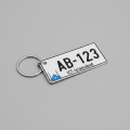 Customized Car and Bike Number Plate Keychain - Metal Keychain. 