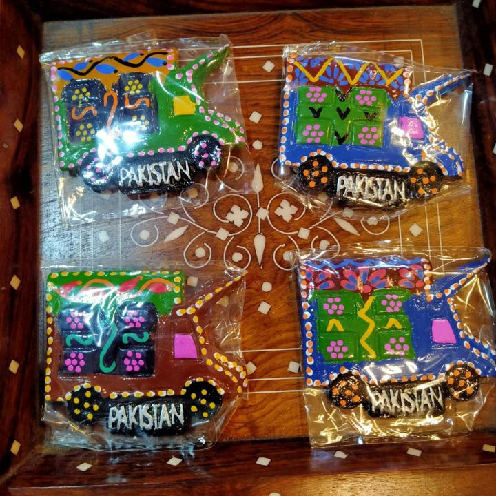 Truck And rikshaw Fridge Magnets  (3 pcs set) Cultural / Handicraft / Traditional / Vip's Creation
