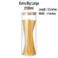 Glass Jar with bamboo Lid AIRTIGHT Canisters glass food storage jar with lids ( 1 piece price  ,  1000ml - 600ML - 450ML - 750 ml  ( check variation )  are perfect to store cookies, candy, flour, beans, spice, cereals etc.1000ml - 600ML - 450ML - 750 ml. 